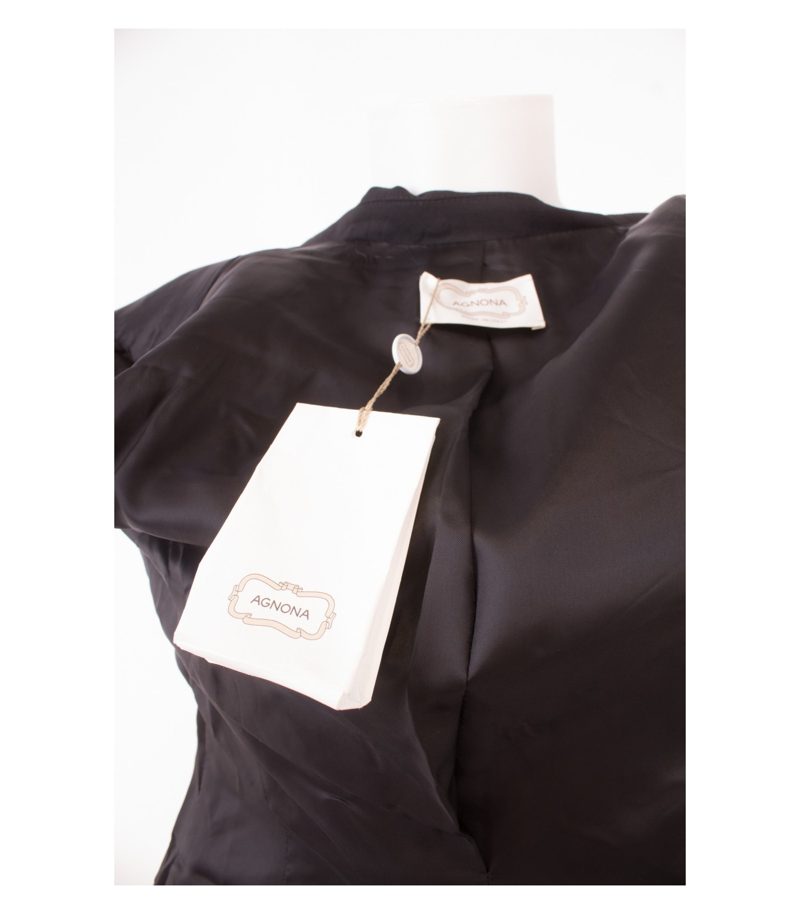 AGNONA Damen Blazer Gr. IT 40 DE 36 Schwarz Wolle Neu – Foto 7