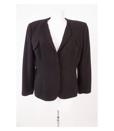 MANI Damen Blazer Gr. IT 50/16 DE 46 Reine Schwarz Wolle