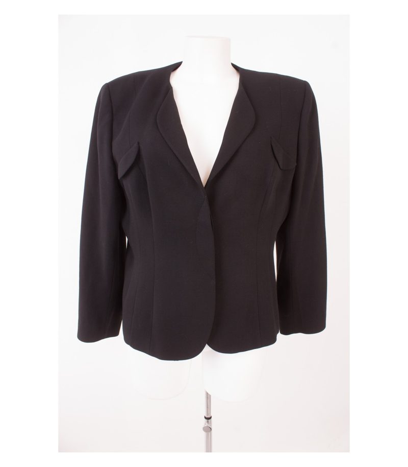 MANI Damen Blazer Gr. IT 50/16 DE 46 Reine Schwarz Wolle – Foto 1