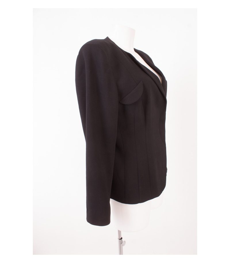 MANI Damen Blazer Gr. IT 50/16 DE 46 Reine Schwarz Wolle – Foto 2