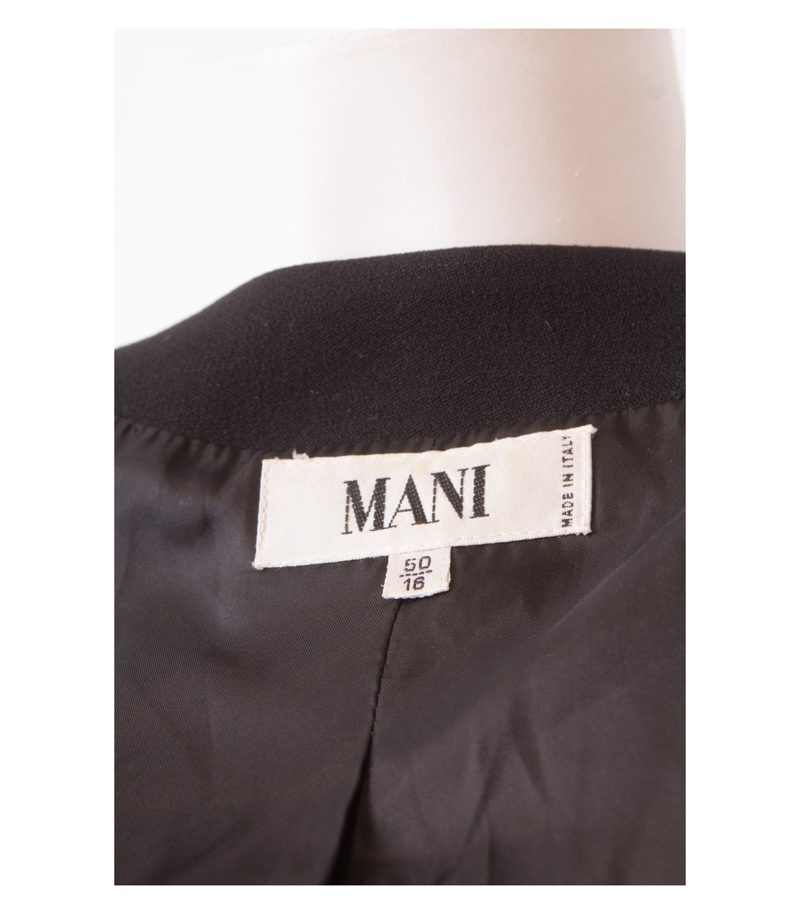 MANI Damen Blazer Gr. IT 50/16 DE 46 Reine Schwarz Wolle – Foto 7