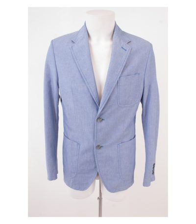 BOGNER Herren Sakko Gr. 46 Blau Baumwolle Neu