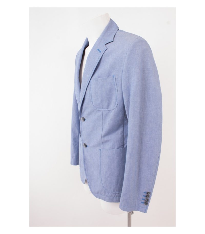 BOGNER Herren Sakko Gr. 46 Blau Baumwolle Neu – Foto 3