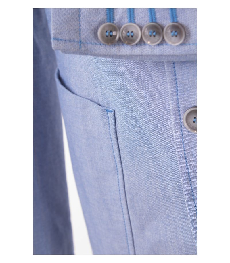 BOGNER Herren Sakko Gr. 46 Blau Baumwolle Neu – Foto 6