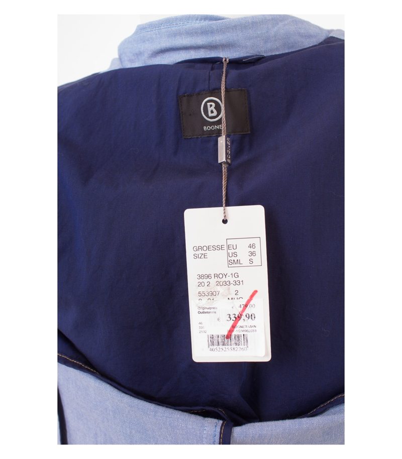 BOGNER Herren Sakko Gr. 46 Blau Baumwolle Neu – Foto 8