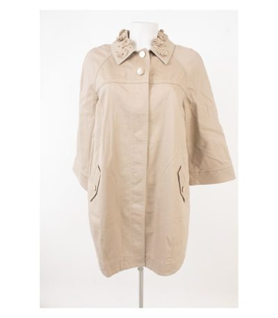 ATOS LOMBARDINI Damen Mantel Jeansmantel 7/8-Ärmel Gr. IT 44 DE 38 Beige