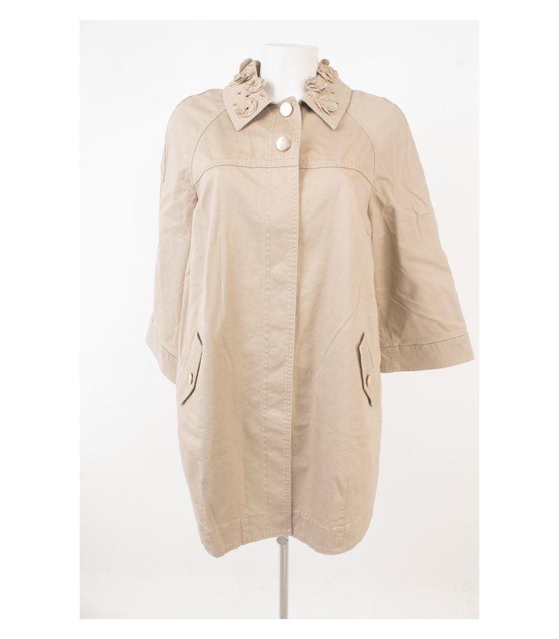 ATOS LOMBARDINI Damen Mantel Jeansmantel 7/8-Ärmel Gr. IT 44 DE 38 Beige – Foto 1