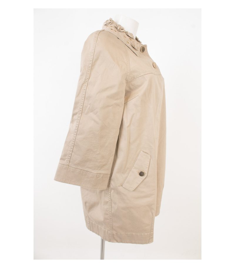 ATOS LOMBARDINI Damen Mantel Jeansmantel 7/8-Ärmel Gr. IT 44 DE 38 Beige – Foto 2