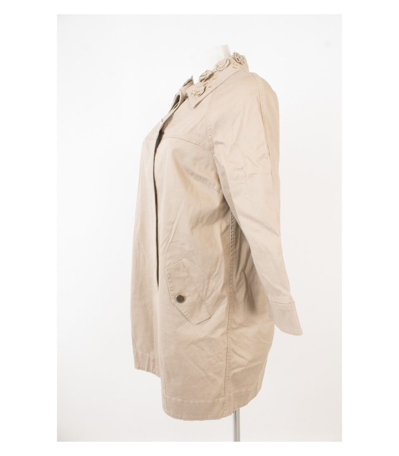 ATOS LOMBARDINI Damen Mantel Jeansmantel 7/8-Ärmel Gr. IT 44 DE 38 Beige – Foto 3