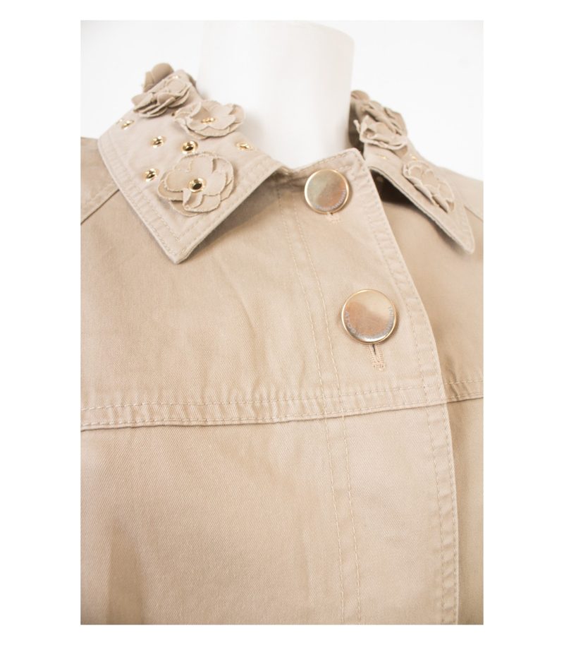 ATOS LOMBARDINI Damen Mantel Jeansmantel 7/8-Ärmel Gr. IT 44 DE 38 Beige – Foto 5
