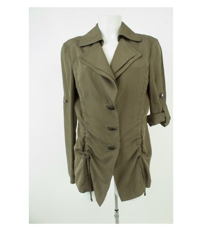 LAUREL Damen Sommerjacke Blazer Khakigrün Gr. DE 38 Reine Seide