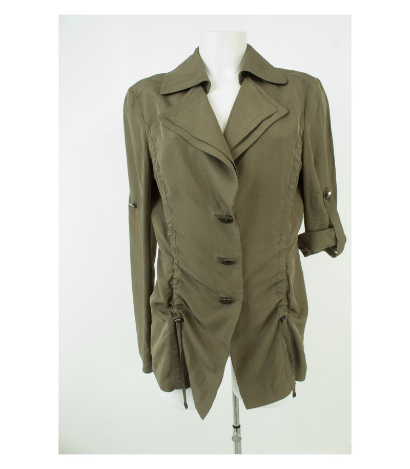 LAUREL Damen Sommerjacke Blazer Khakigrün Gr. DE 38 Reine Seide – Foto 1