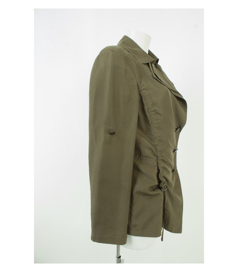 LAUREL Damen Sommerjacke Blazer Khakigrün Gr. DE 38 Reine Seide – Foto 2