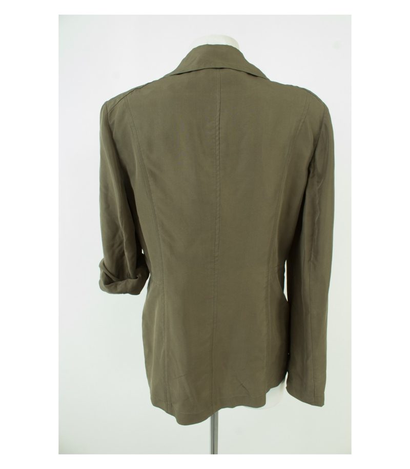 LAUREL Damen Sommerjacke Blazer Khakigrün Gr. DE 38 Reine Seide – Foto 4
