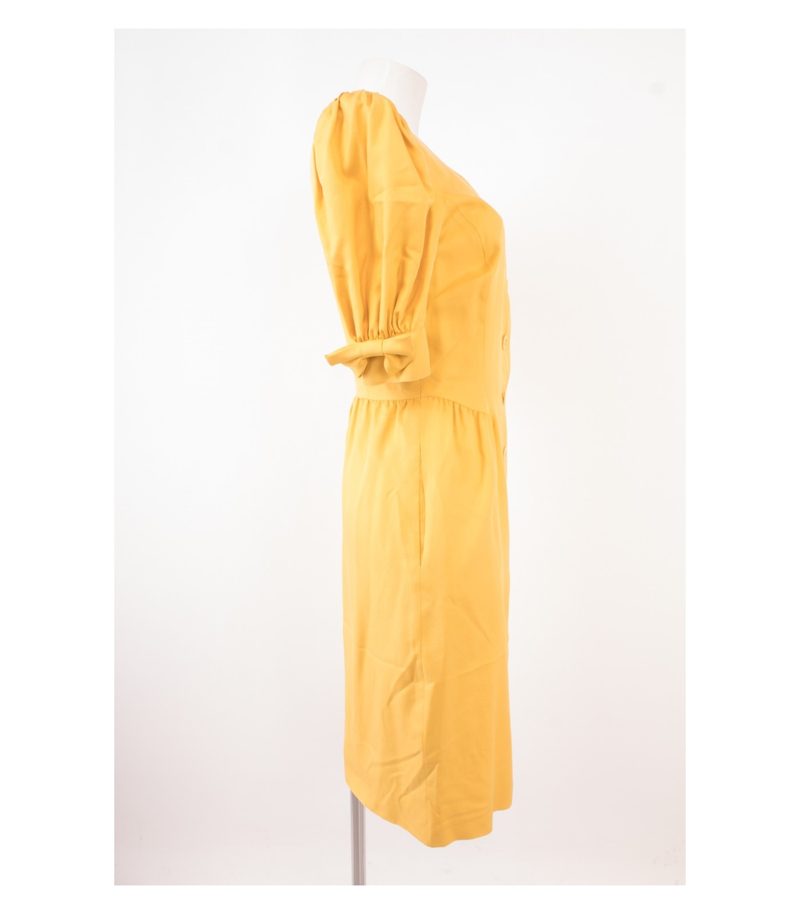 ESCADA Damen BY MARGARETHA LEY Kleid Seidenkleid Reine Gr. DE 36 Gelb Seide – Foto 2