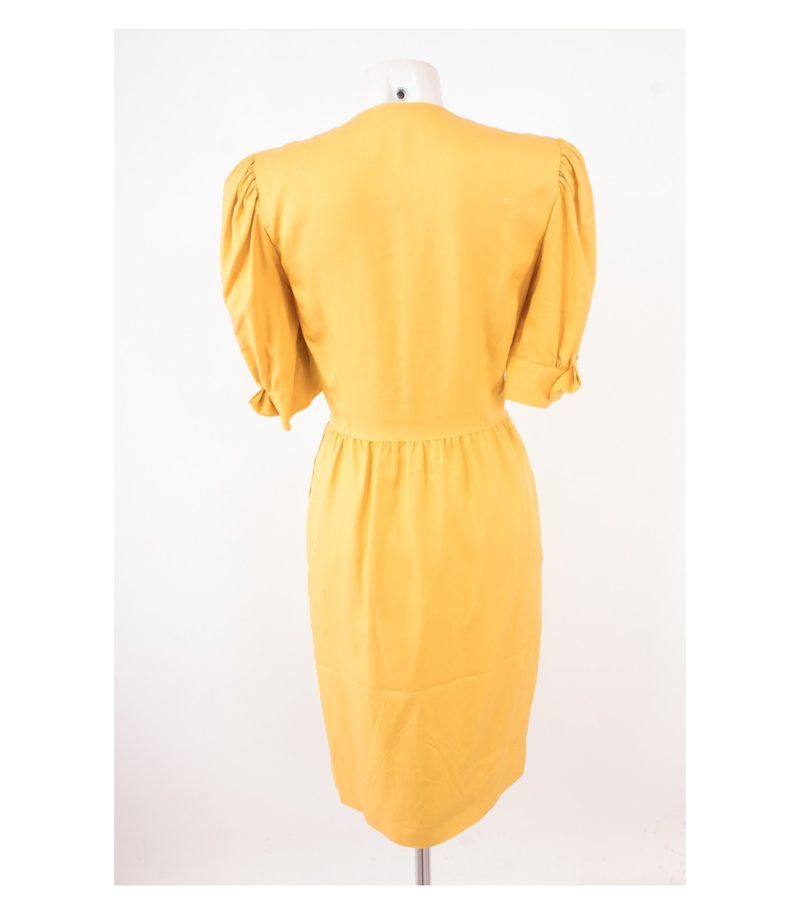 ESCADA Damen BY MARGARETHA LEY Kleid Seidenkleid Reine Gr. DE 36 Gelb Seide – Foto 4