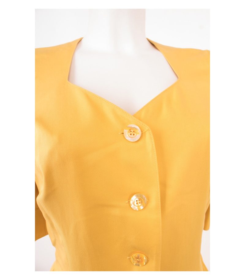 ESCADA Damen BY MARGARETHA LEY Kleid Seidenkleid Reine Gr. DE 36 Gelb Seide – Foto 5