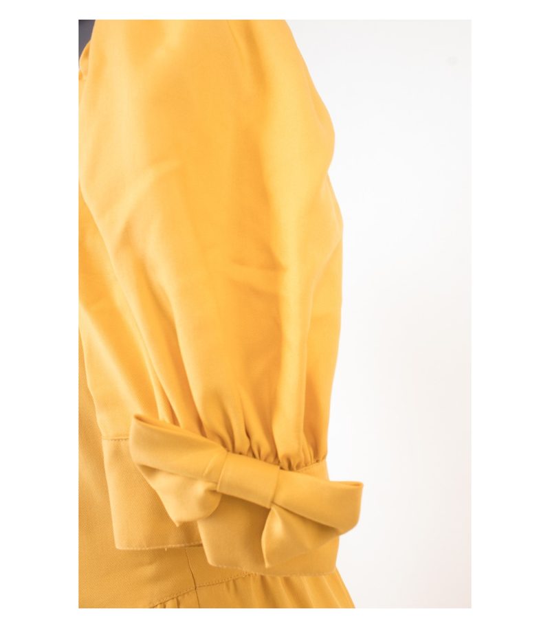 ESCADA Damen BY MARGARETHA LEY Kleid Seidenkleid Reine Gr. DE 36 Gelb Seide – Foto 6