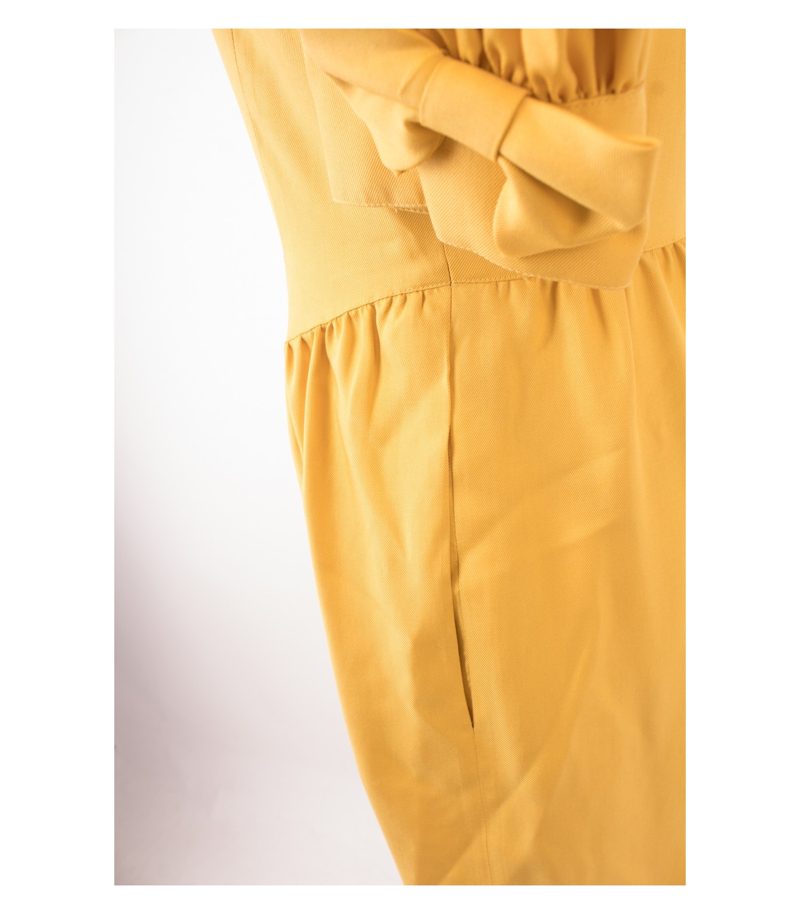 ESCADA Damen BY MARGARETHA LEY Kleid Seidenkleid Reine Gr. DE 36 Gelb Seide – Foto 7