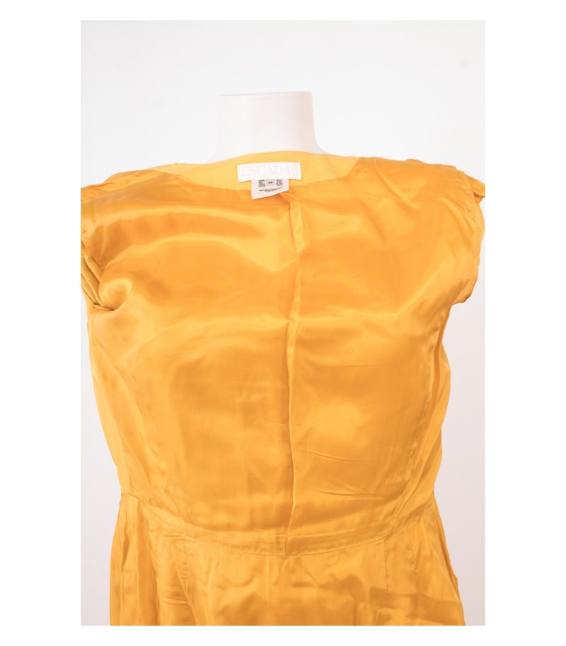 ESCADA Damen BY MARGARETHA LEY Kleid Seidenkleid Reine Gr. DE 36 Gelb Seide – Foto 8