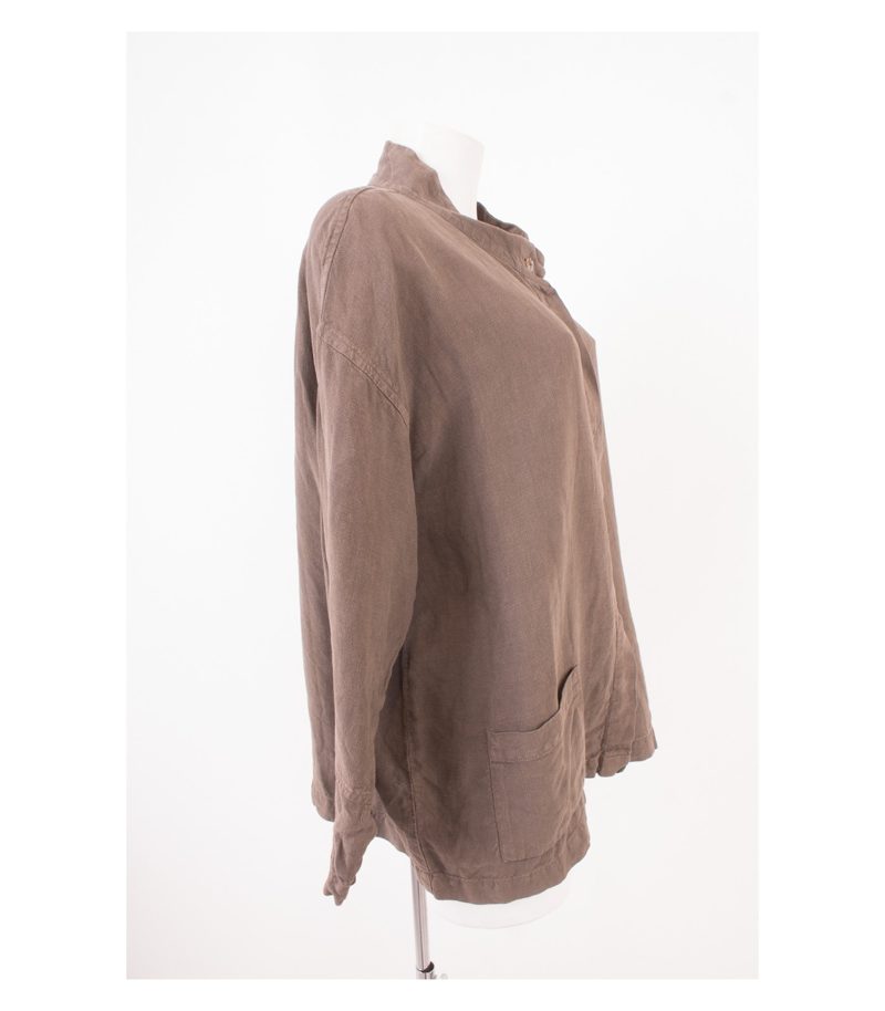ELEMENTE CLEMENTE Damen Sommer-Blazer Gr. 3 (DE 42) Beigegrau Leinen – Foto 2