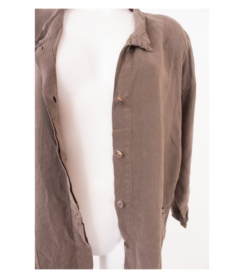 ELEMENTE CLEMENTE Damen Sommer-Blazer Gr. 3 (DE 42) Beigegrau Leinen – Foto 6