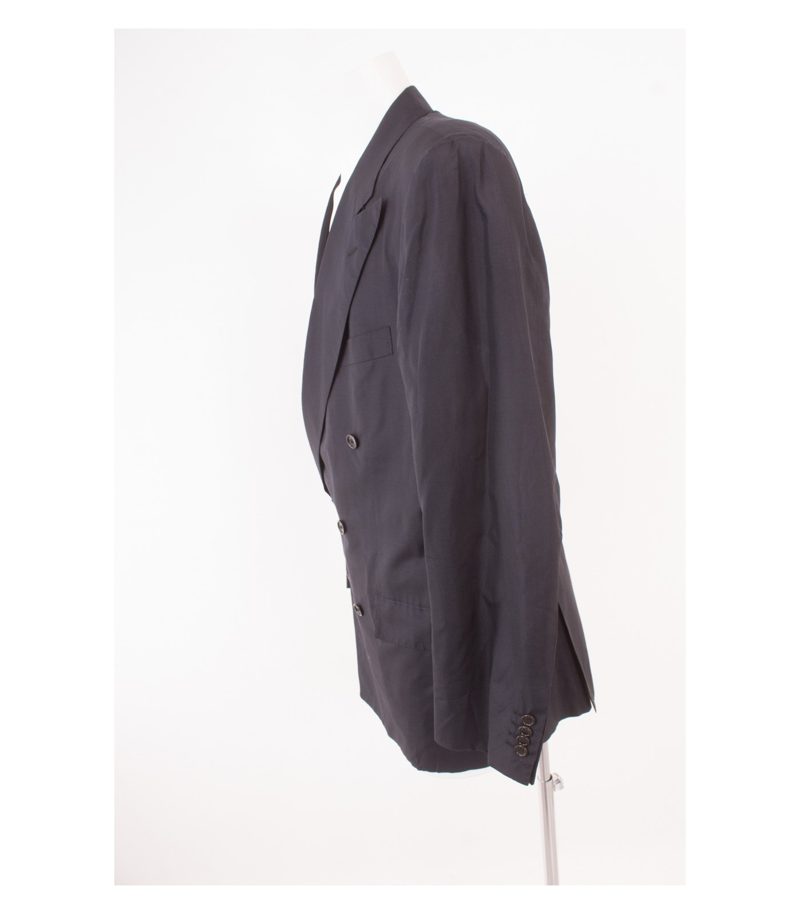KITON Herren Sakko Doppelreihig Blauschwarz Gr. 52 Reine Seide – Foto 3