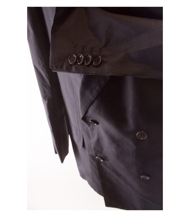 KITON Herren Sakko Doppelreihig Blauschwarz Gr. 52 Reine Seide – Foto 5