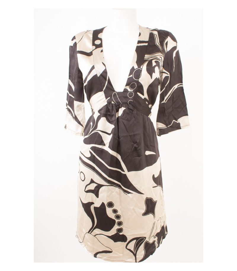 oui set Damen Kleid Sommerkleid Gr. DE 38 Reine Seide – Foto 1