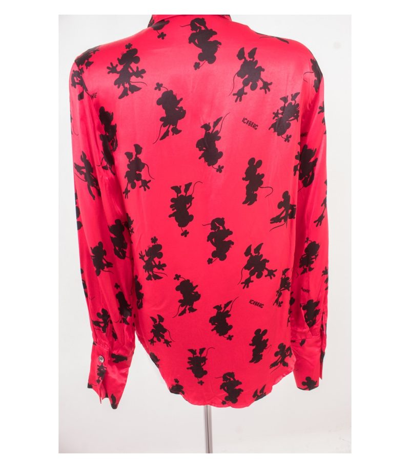 ICEBERG Damen Bluse Gr. DE 42 Rot Schwarz Viskose – Foto 4