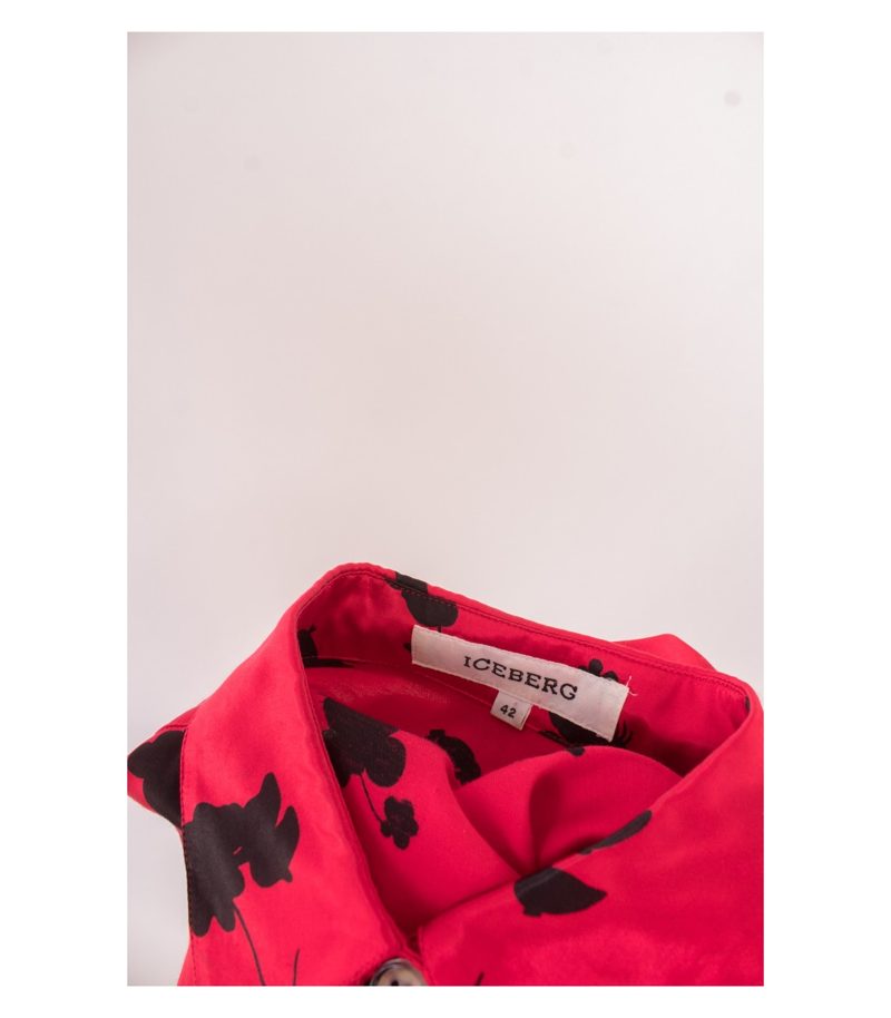 ICEBERG Damen Bluse Gr. DE 42 Rot Schwarz Viskose – Foto 6