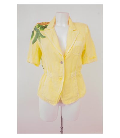 CLOSED Damen Blazer Sommer Gr. M Mehrfarbig Leinen Viskose