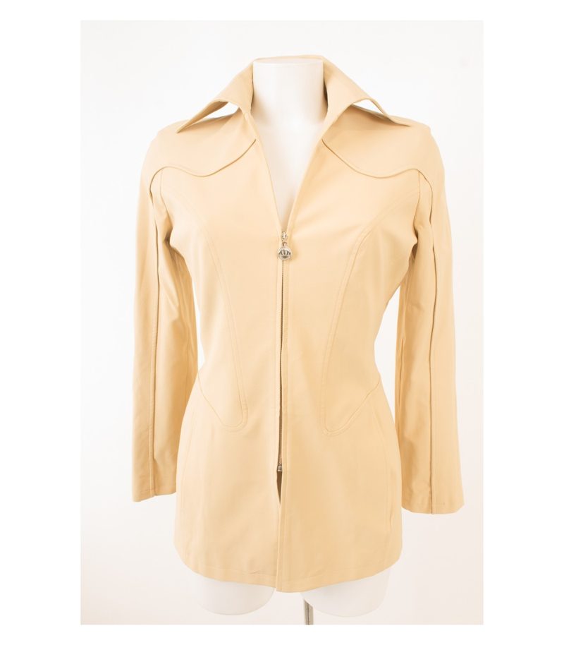 THIERRY MUGLER TRADEMARK Damen Kostüm Blazer Rock Gr. DE 38 Hellelfenbein – Foto 3
