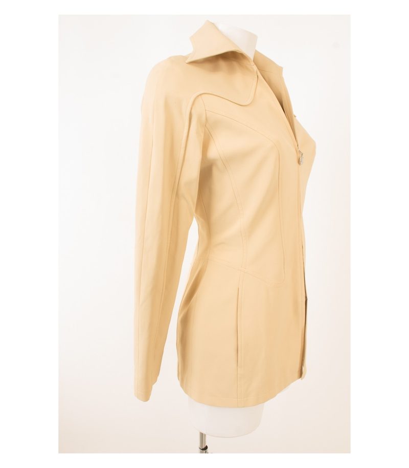 THIERRY MUGLER TRADEMARK Damen Kostüm Blazer Rock Gr. DE 38 Hellelfenbein – Foto 5