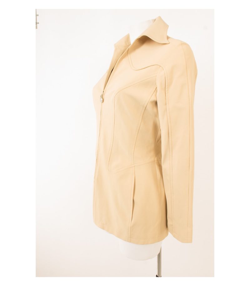 THIERRY MUGLER TRADEMARK Damen Kostüm Blazer Rock Gr. DE 38 Hellelfenbein – Foto 6