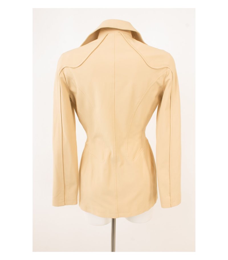 THIERRY MUGLER TRADEMARK Damen Kostüm Blazer Rock Gr. DE 38 Hellelfenbein – Foto 8