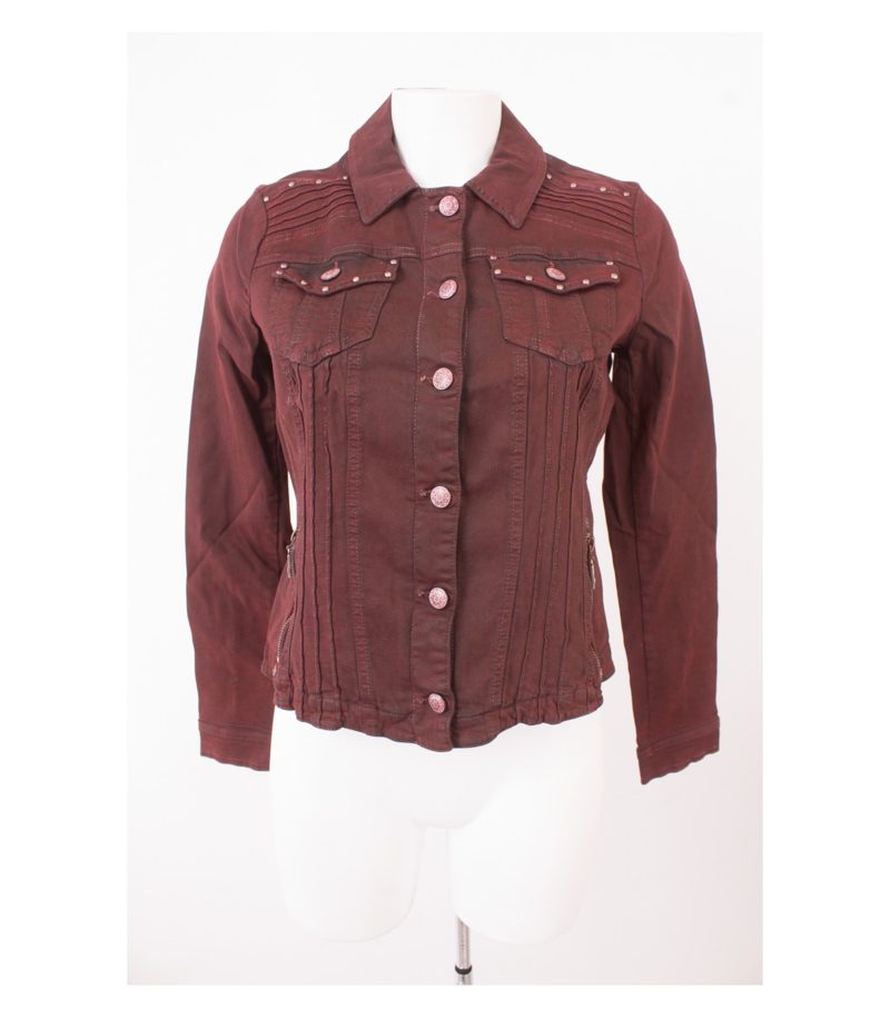 Angels Never Die Damen Jacke Jeansjacke Schwarzrot Gr. 1 (S) Baumwolle Neu – Foto 1