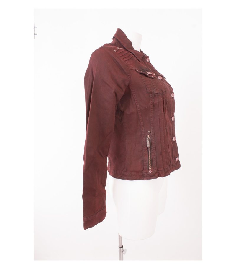 Angels Never Die Damen Jacke Jeansjacke Schwarzrot Gr. 1 (S) Baumwolle Neu – Foto 2