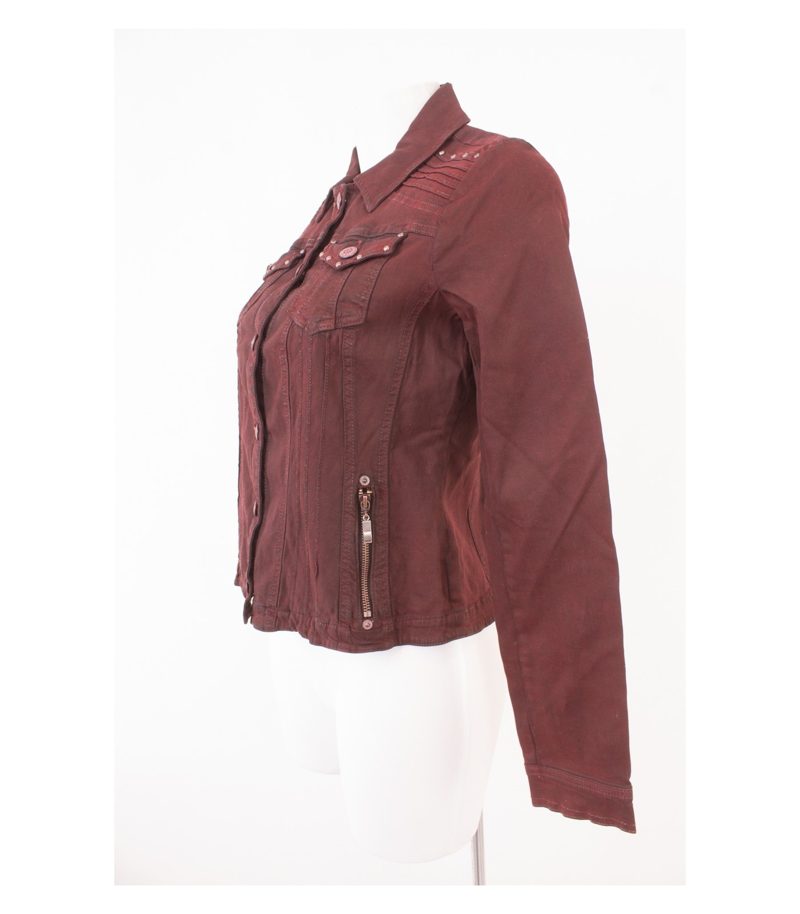Angels Never Die Damen Jacke Jeansjacke Schwarzrot Gr. 1 (S) Baumwolle Neu – Foto 3