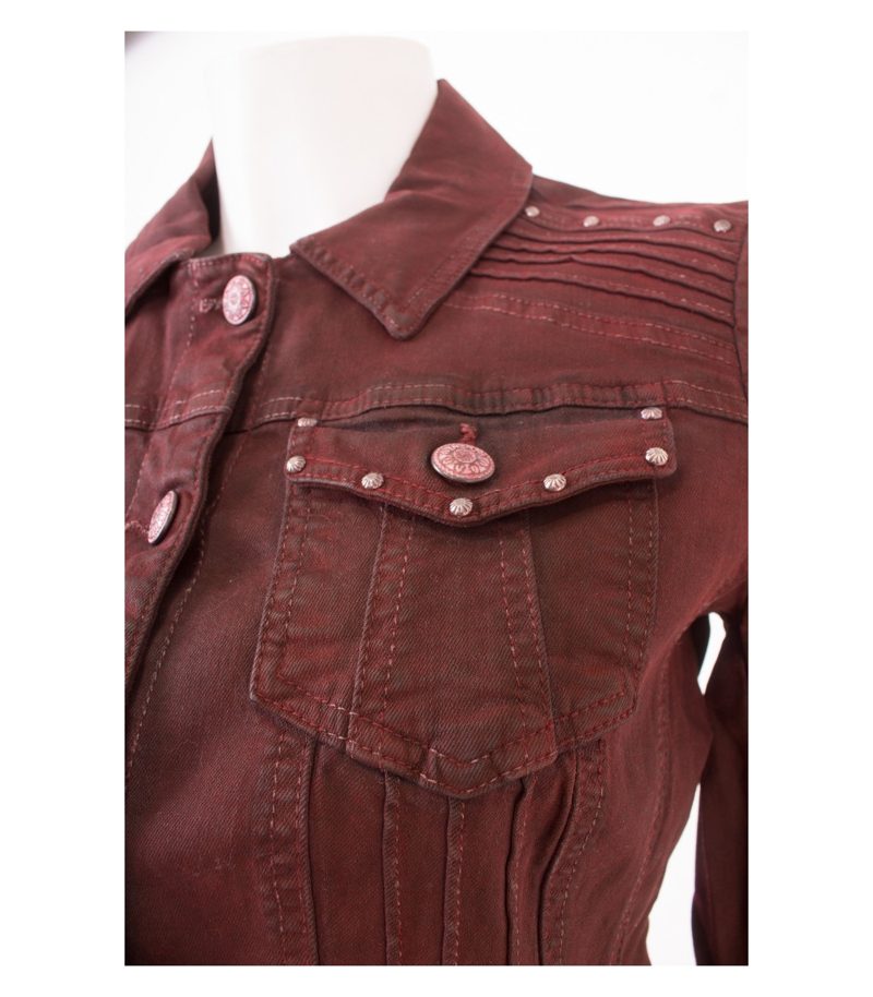 Angels Never Die Damen Jacke Jeansjacke Schwarzrot Gr. 1 (S) Baumwolle Neu – Foto 5