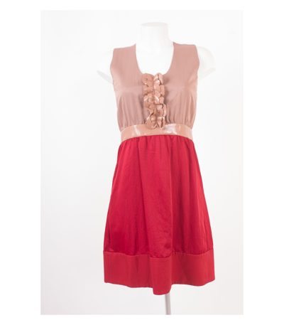 SCHUMACHER Damen Kleid - Gr. 3 (DE 38) Rot Beige