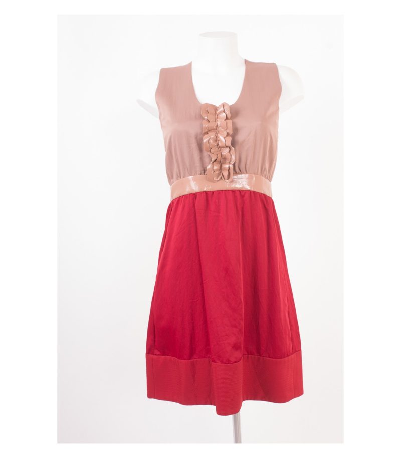 SCHUMACHER Damen Kleid - Gr. 3 (DE 38) Rot Beige – Foto 1