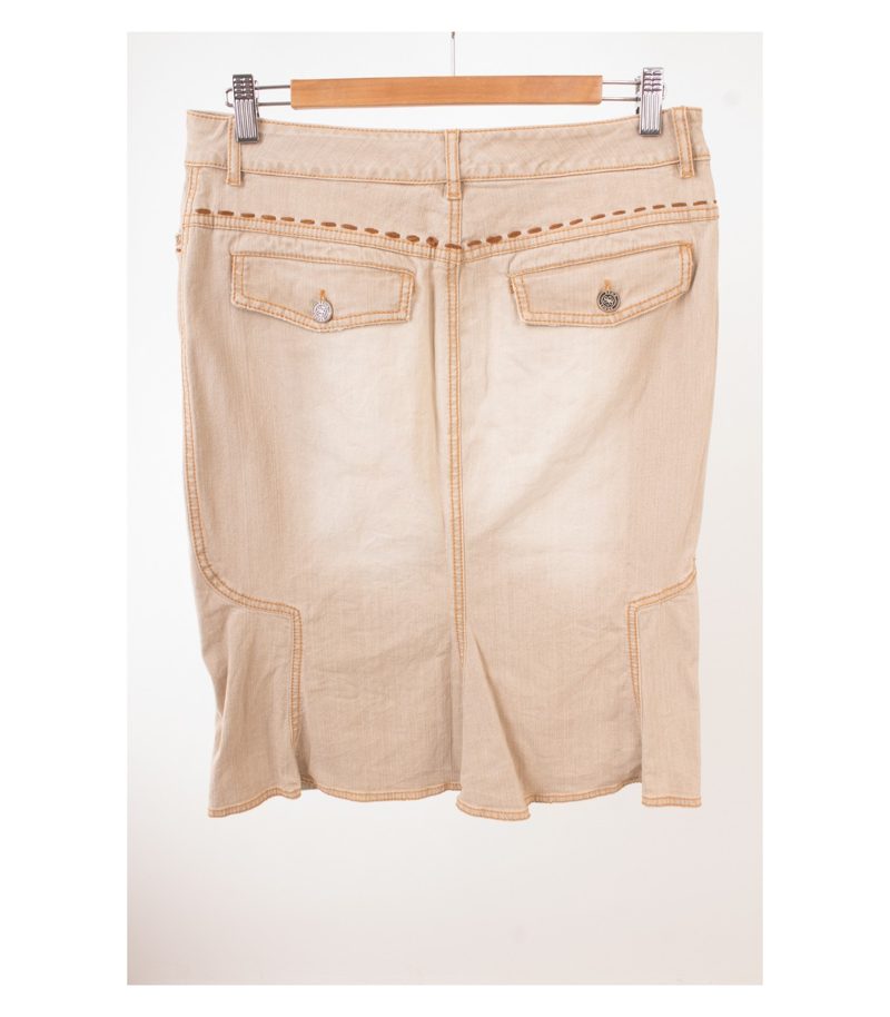 RENA LANGE Damen Rock Jeansrock Gr. DE 40 Beige – Foto 2