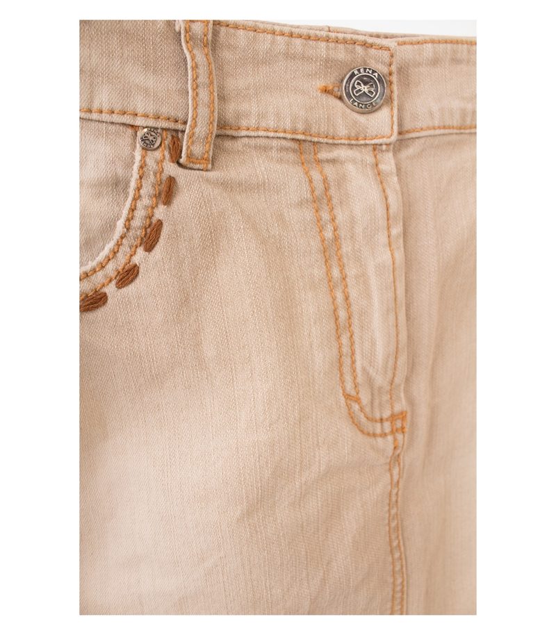 RENA LANGE Damen Rock Jeansrock Gr. DE 40 Beige – Foto 3