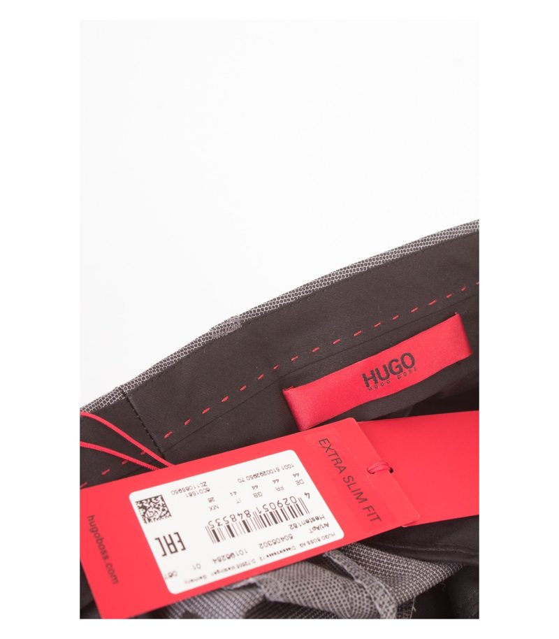 HUGO BOSS Herren Hose Anzughose Extra Slim Fit Reine Gr. 44 Grau Wolle Neu – Foto 3