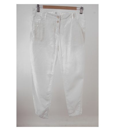 BRAX Damen Hose Leinenhose Gr. DE 38 Weiß Leinen