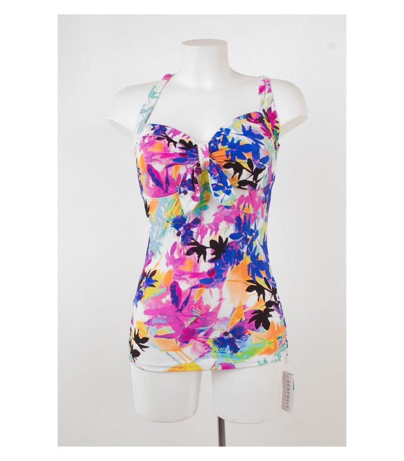 SEAFOLLY Damen Badeanzug Oberteil Top DD CUP Gr. 10 DE 36 Mehrfarbig NEU – Foto 1