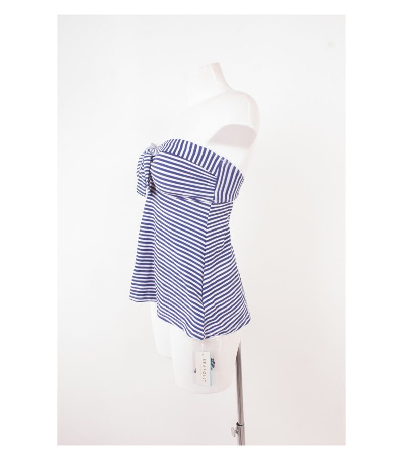 SEAFOLLY Damen Badeanzug Oberteil Top Gr. 12 DE 38 Blau Weiß NEU – Foto 3