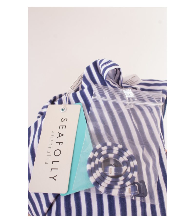 SEAFOLLY Damen Badeanzug Oberteil Top Gr. 12 DE 38 Blau Weiß NEU – Foto 5
