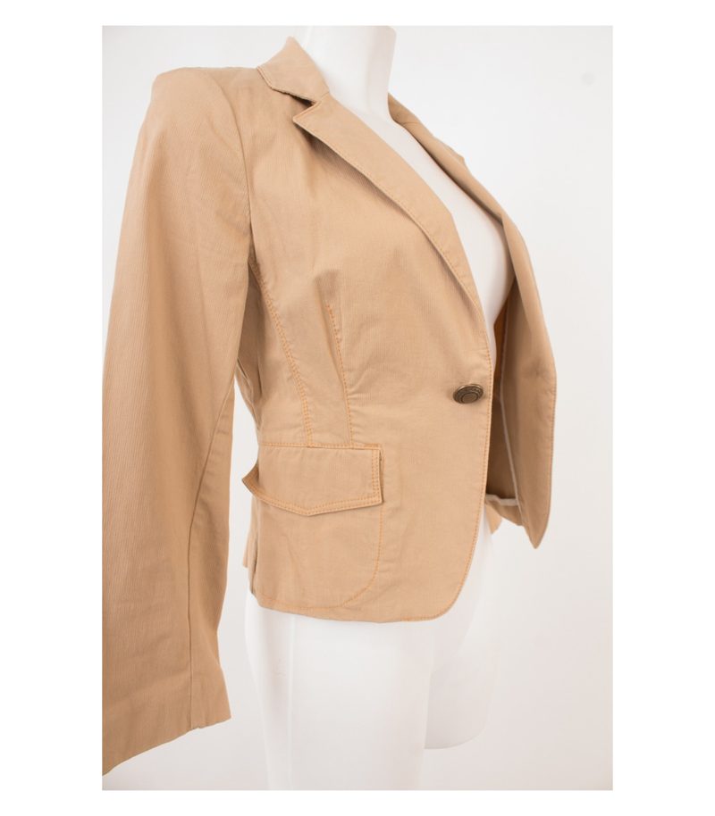SCHUMACHER Damen Hosenanzug Blazer 7/8 - Hose Gr. 1 (S) Beige Baumwolle – Foto 6
